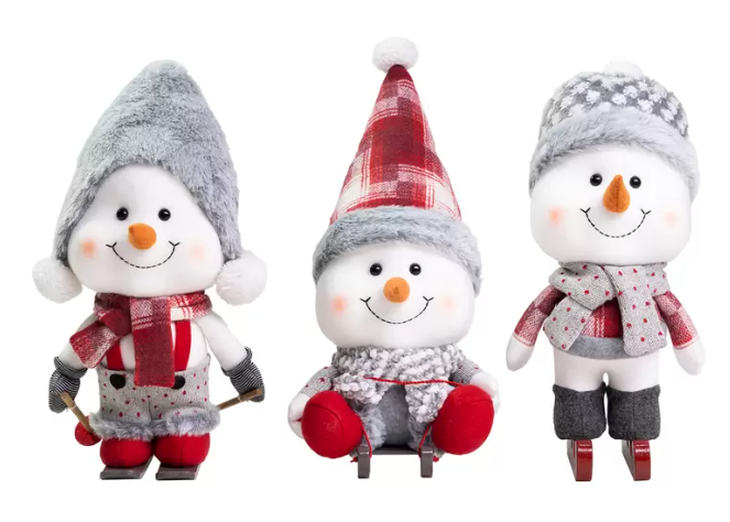 Set de 3 Muñecos de Nieve